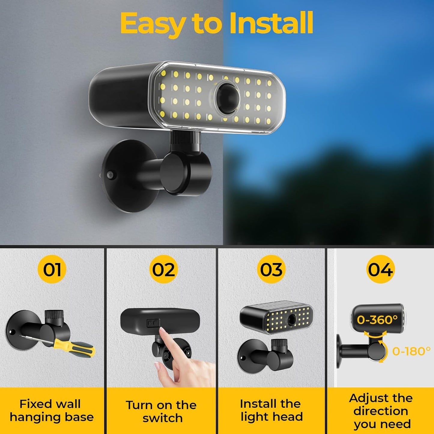 COOSOLUX Solar Motion Sensor Lights Outdoor