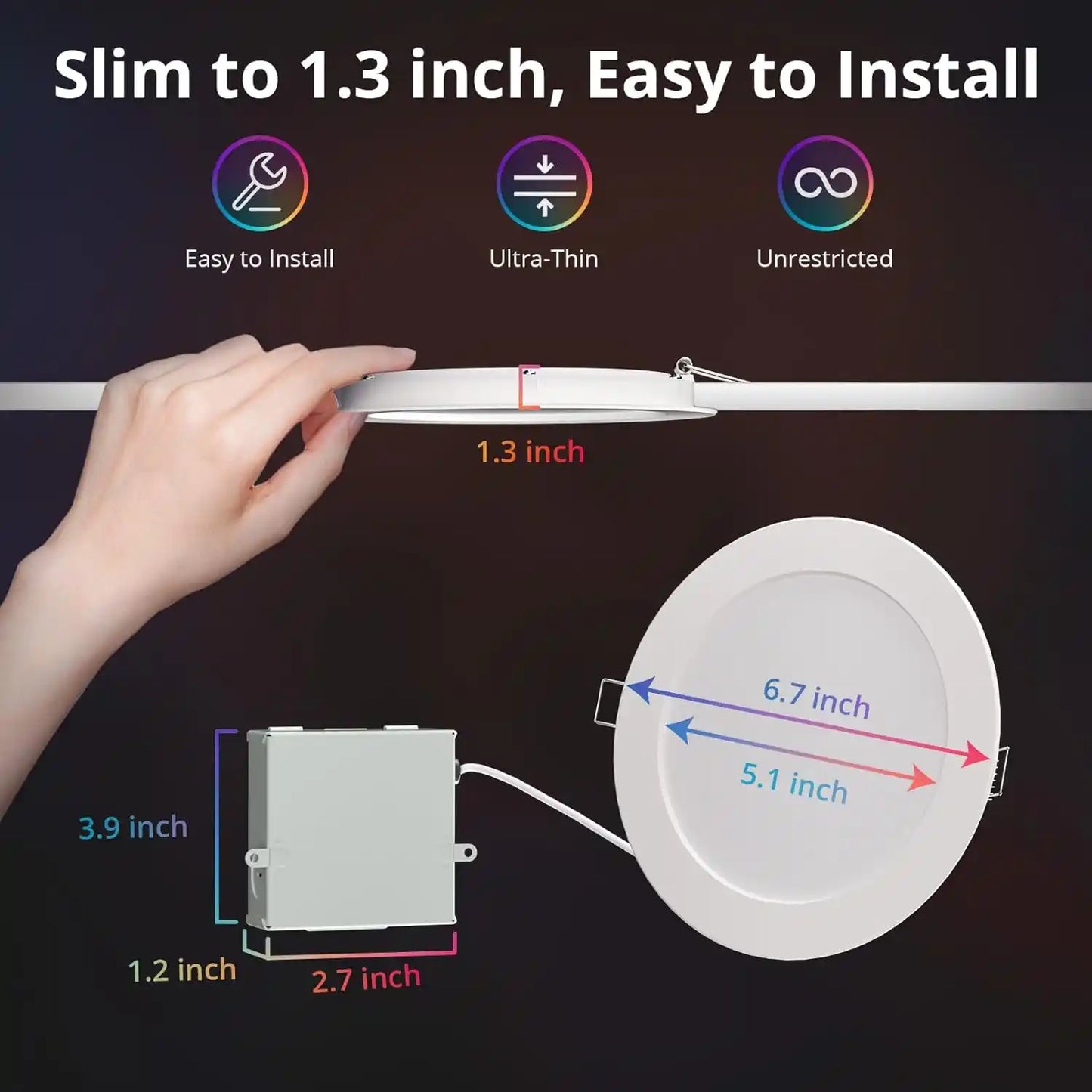Matter Smart Recessed Lights 6 Inch, 4Pack