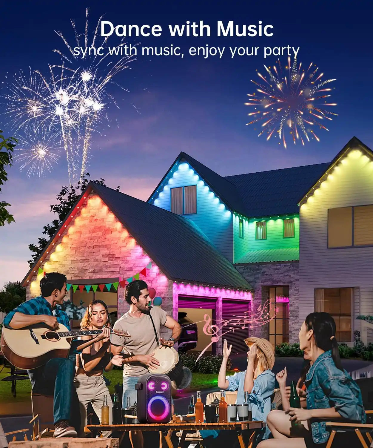 Smart Outdoor LED RGB String Lights