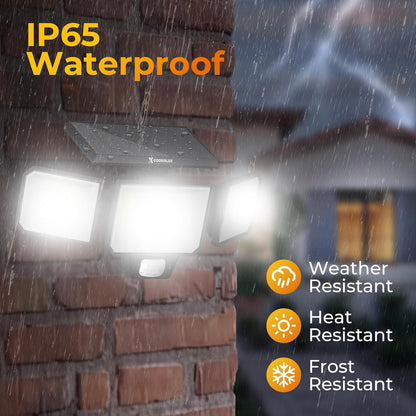 COOSOLUX Solar Motion Sensor Lights with Remote Control 2 Pack