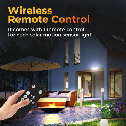 COOSOLUX Solar Motion Sensor Lights with Remote Control 2 Pack