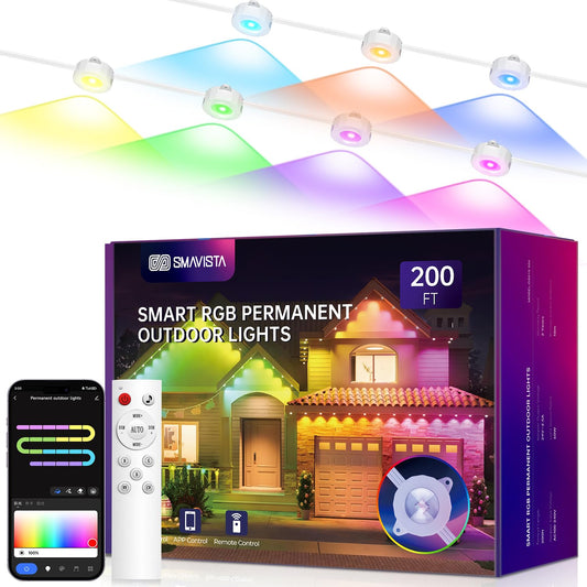 SMAVISTA Smart RGB Permanent Outdoor Lights – App, Voice & Remote Control