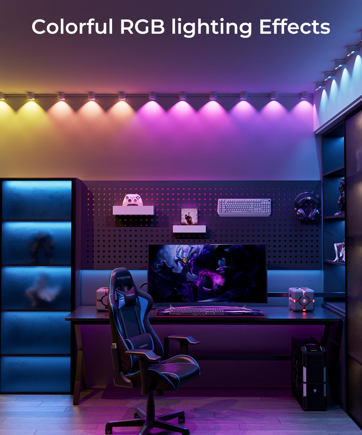 SMAVISTA Smart RGBW+IC String Downlights – 20ft Mood Lighting with 111 Scenes