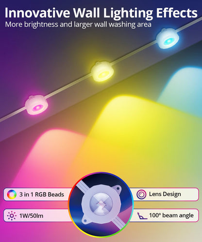 SMAVISTA Smart RGB Permanent Outdoor Lights – App, Voice & Remote Control
