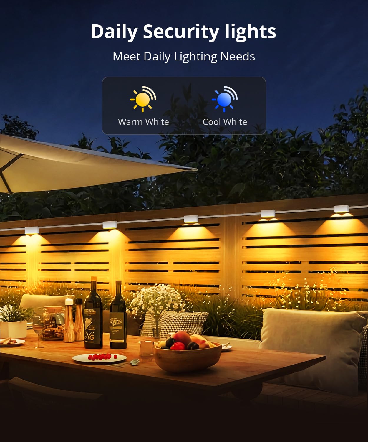 SMAVISTA Smart RGBCW Outdoor Deck Lights – Dual-Lens Waterproof LED Fence Lights with App & Voice Control