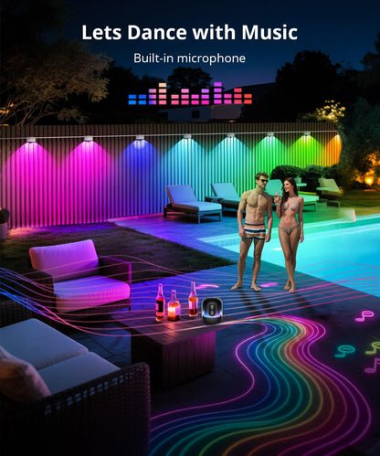SMAVISTA Smart RGBCW Outdoor Deck Lights – Dual-Lens Waterproof LED Fence Lights with App & Voice Control