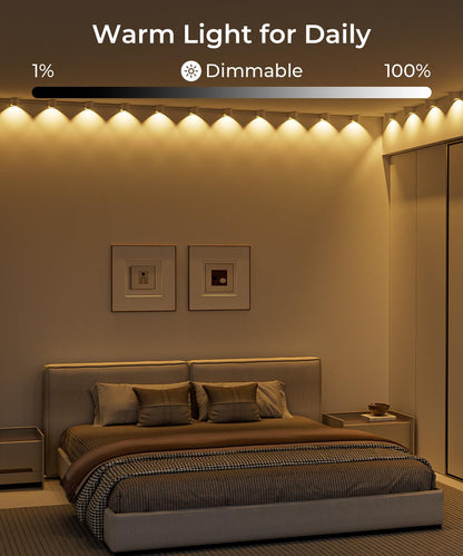 SMAVISTA Smart RGBW+IC String Downlights – 20ft Mood Lighting with 111 Scenes