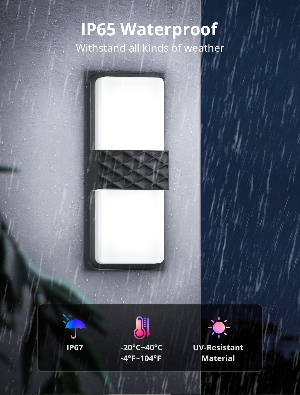 SMAVISTA Smart Outdoor Wall Light with RGB+IC Effects, App & Alexa Control