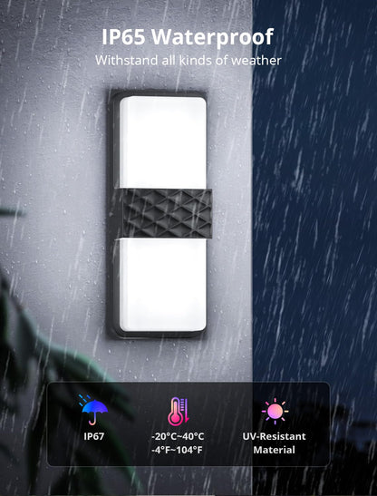 SMAVISTA Smart Outdoor Wall Light with RGB+IC Effects, App & Alexa Control