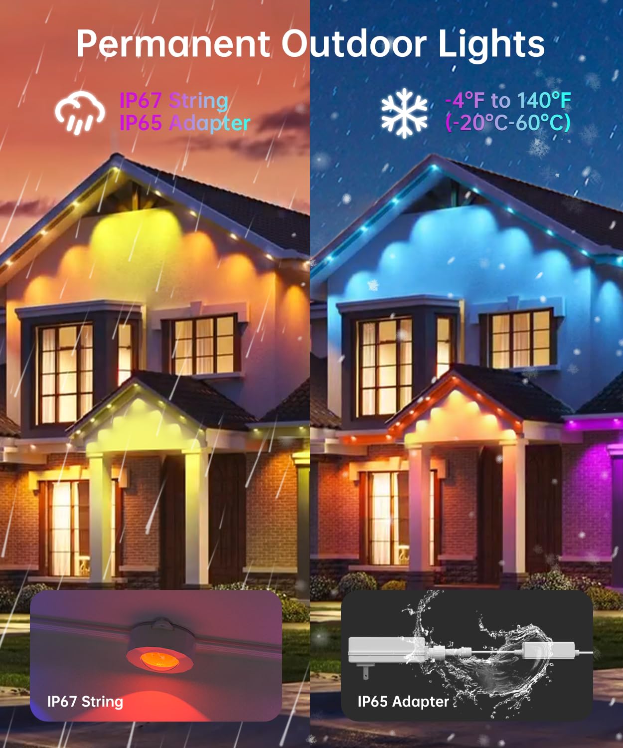 SMAVISTA Smart RGB Permanent Outdoor Lights – App, Voice & Remote Control