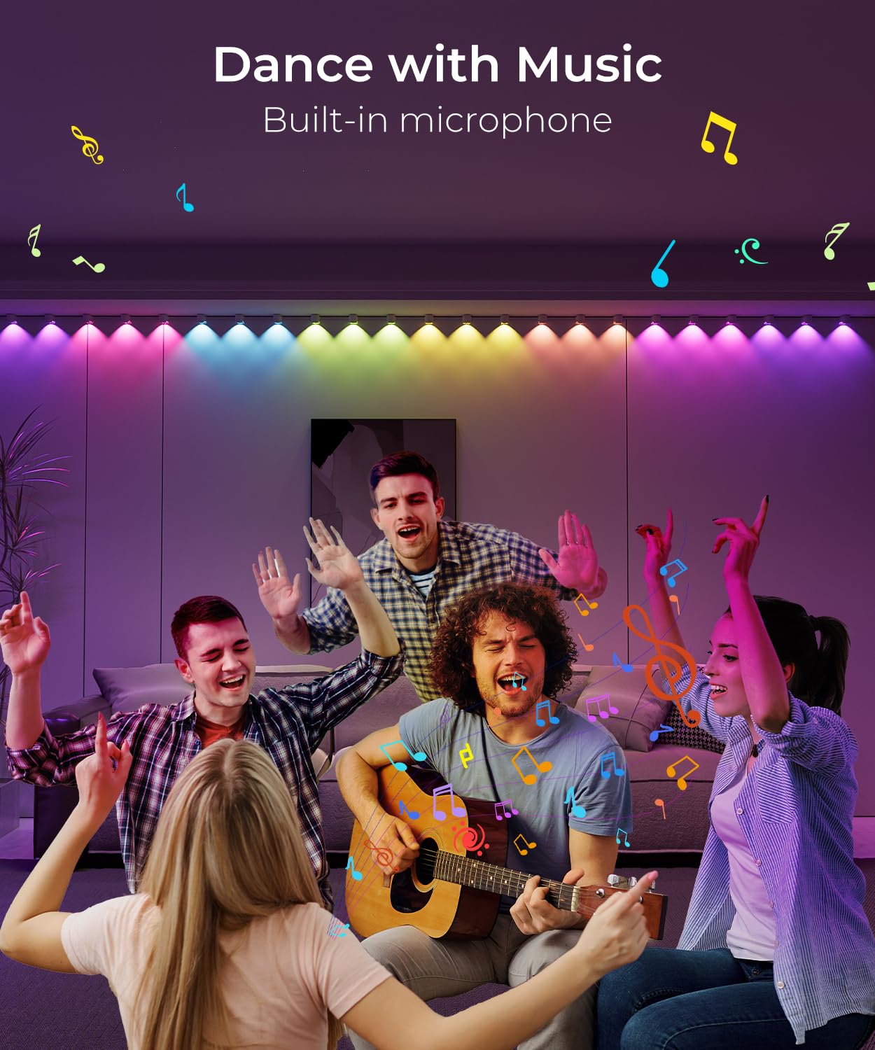 SMAVISTA Smart RGBW+IC String Downlights – 20ft Mood Lighting with 111 Scenes