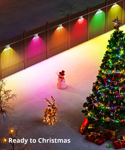 SMAVISTA Smart RGBCW Outdoor Deck Lights – Dual-Lens Waterproof LED Fence Lights with App & Voice Control