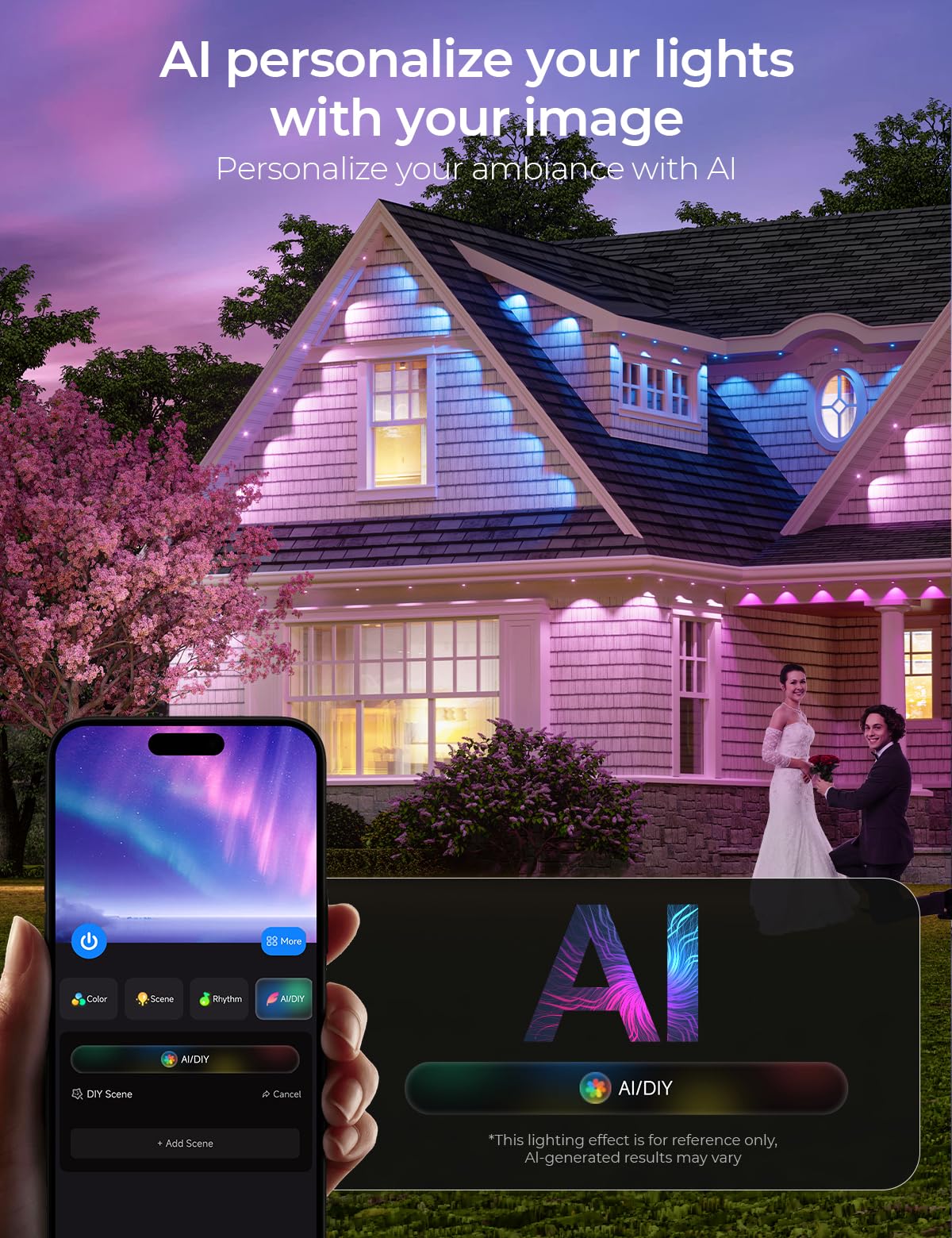 SMAVISTA Smart RGB Permanent Outdoor Lights, App & Voice Controlled Outdoor Eaves Lighting for Year-Round Decor