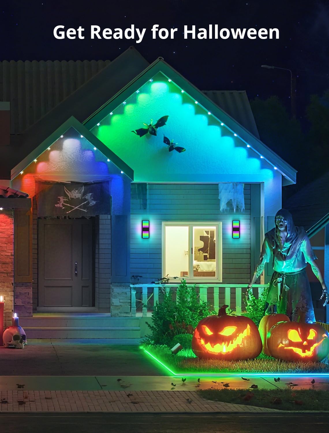 SMAVISTA Smart Outdoor Wall Light with RGB+IC Effects, App & Alexa Control