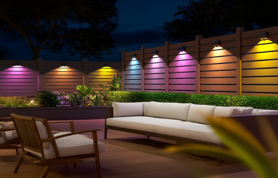 SMAVISTA Smart RGBCW Outdoor Deck Lights – Dual-Lens Waterproof LED Fence Lights with App & Voice Control