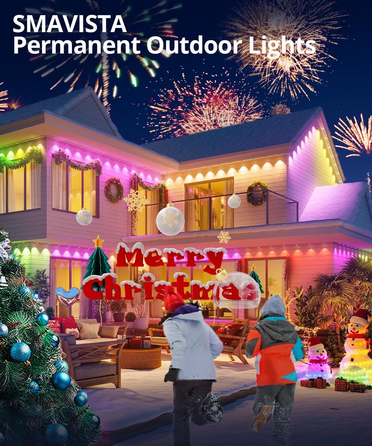 SMAVISTA Smart RGB Permanent Outdoor Lights – App, Voice & Remote Control